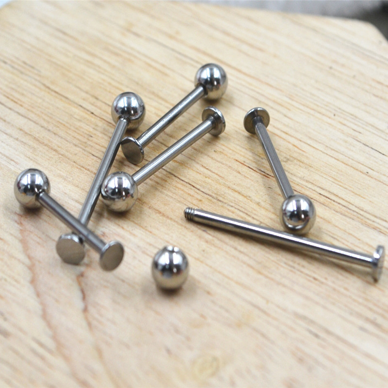 100pcs Body Jewelry -14g 316L Surgical steel Lip Labret Long Cheek Bar Tongue Barbells Piercing Ear Helix Cartilage Diath Studs