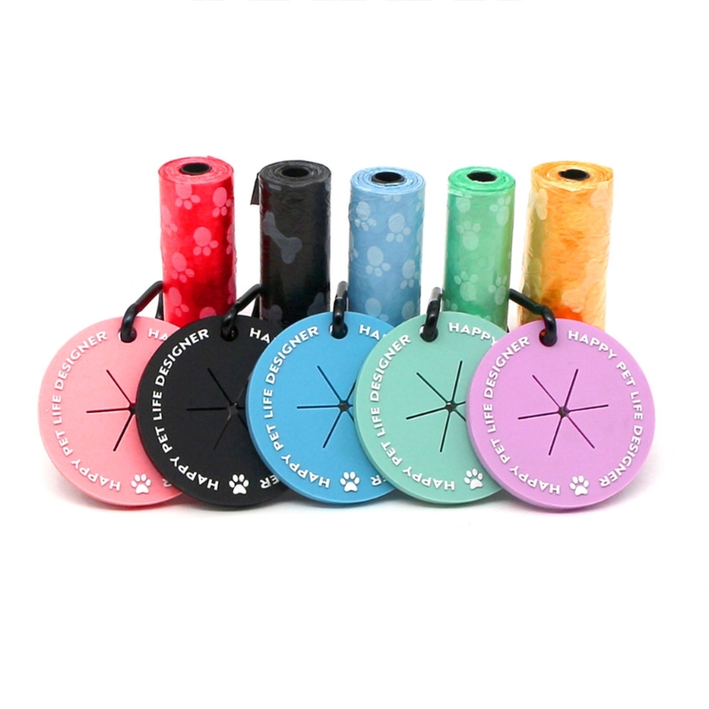 Dog Poop Bag Dispenser Leash Waste for Walking Running Bicycles