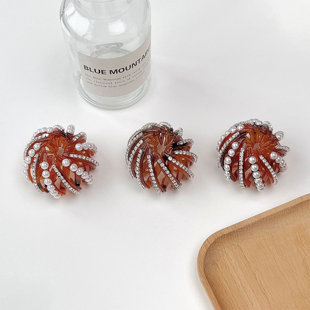 Women Bun Crystal Hair Claw Bird Nest Ponytail Buckle Ponytail Holdedr Hair Clip DIY Bun Maker Female Hair Accessories