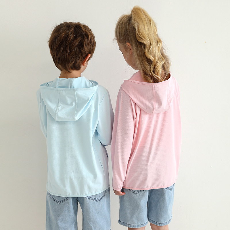 new arrived summer Children girl boy Sunscreen clothing kids baby top coat teenager 110-180 3-18year students jacket with hat
