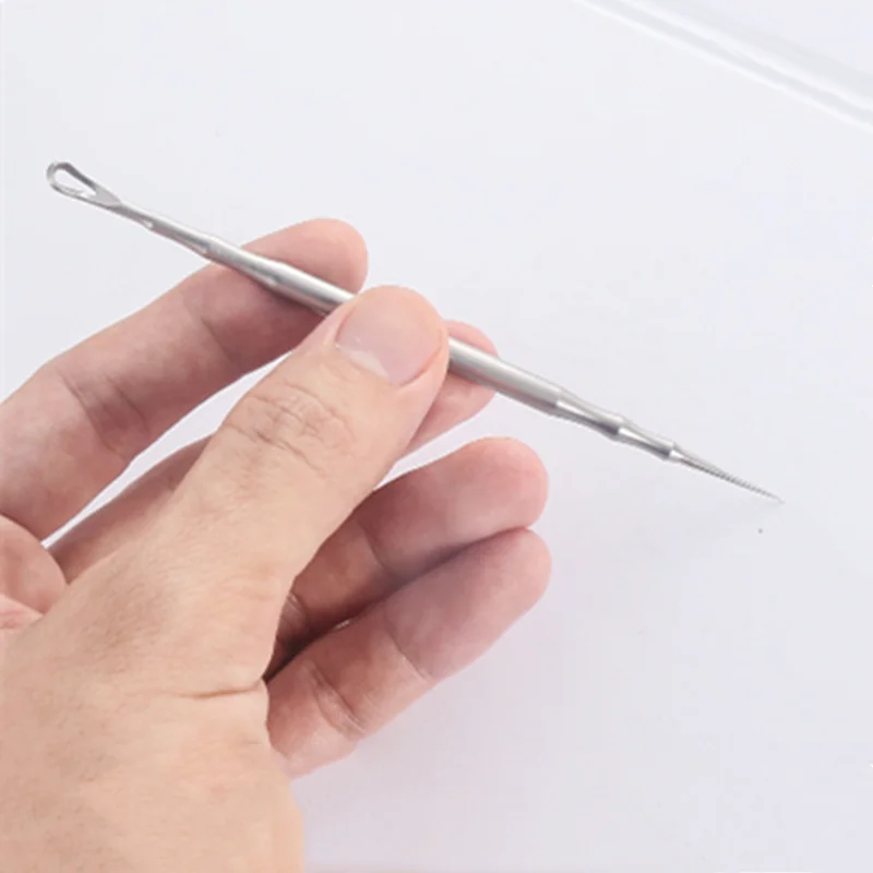 German Ultra-fine No. 5 Ingrown Hair Tweezers Needle Tool Nose Pointed Tips Eyebrows for Blackhead Removal Acne Clip Extractor