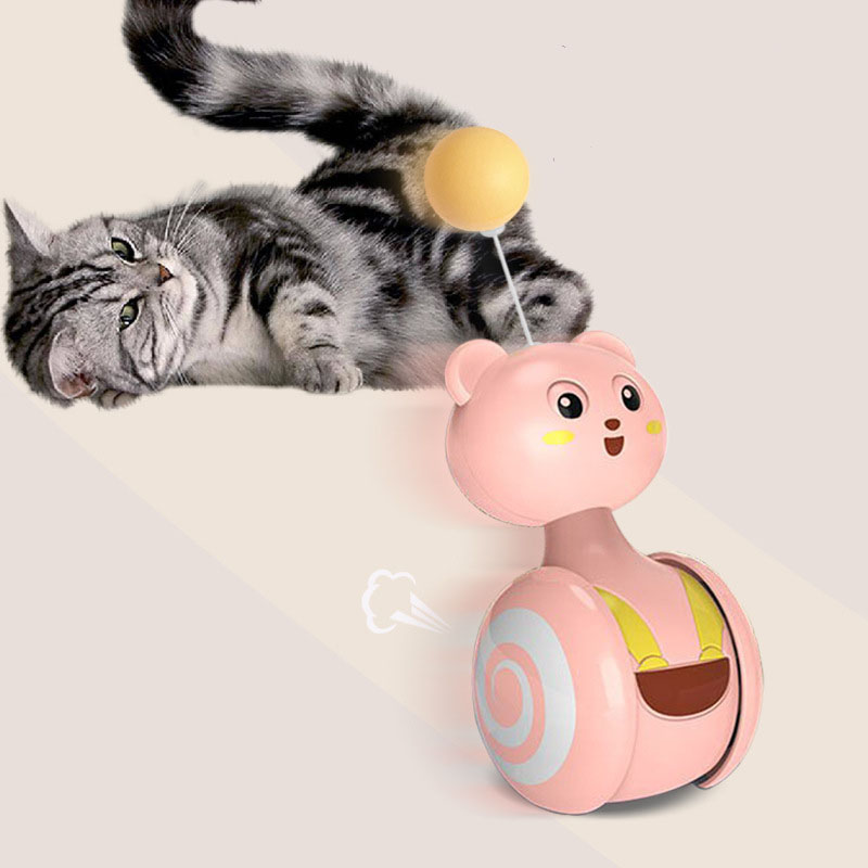 Tumbler Swing Toy For Cats Funny Cat Scratching Ball Colored Feather Sounding Toy Kitten Interactive Chasing Toy Cat Accessories