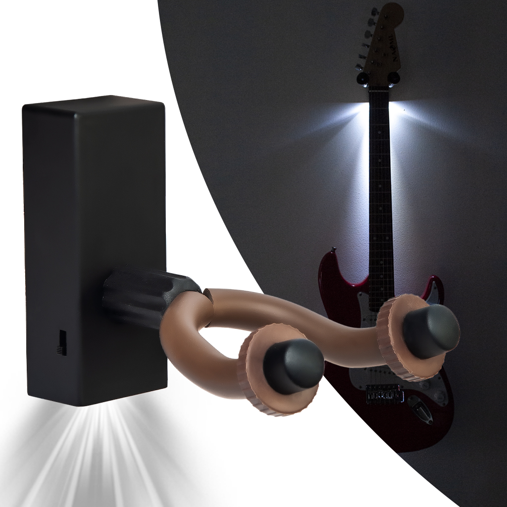 FOX LED Guitar Wall Mount Bracket Holder Light Violin Gitar Hanger Auto Lock Guitarra Hanger Hook For Guitar Bass Banjo Mandolin