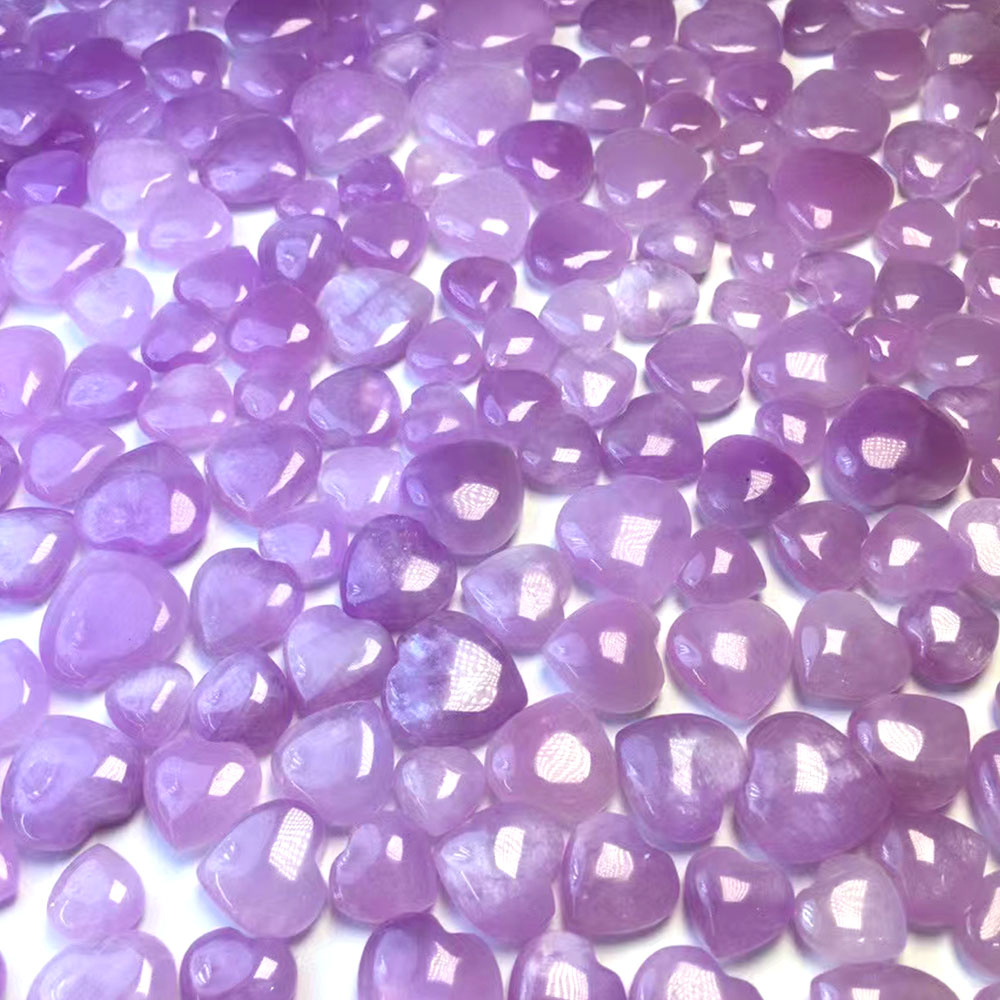 1pc Small Purple Kunzite Heart Quartz Crystals Healing Stone Spodumene Mineral Gemstone Jewellry Making DIY Gems Home Room Decor