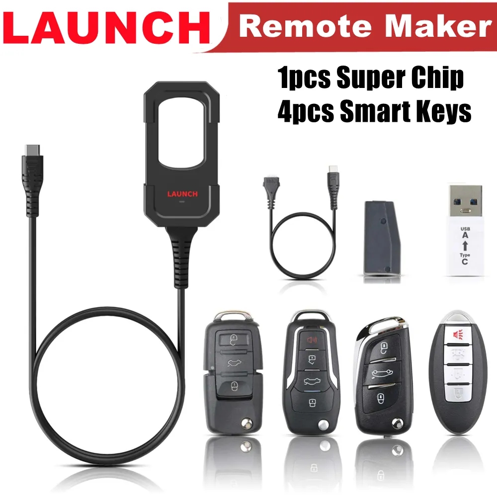 Launch X431 Key Programmer Remote Maker with 4PCS Universal Remote Key and 1PCS Super Chip for X431 IMMO Elte/IMMO Plus/pad V