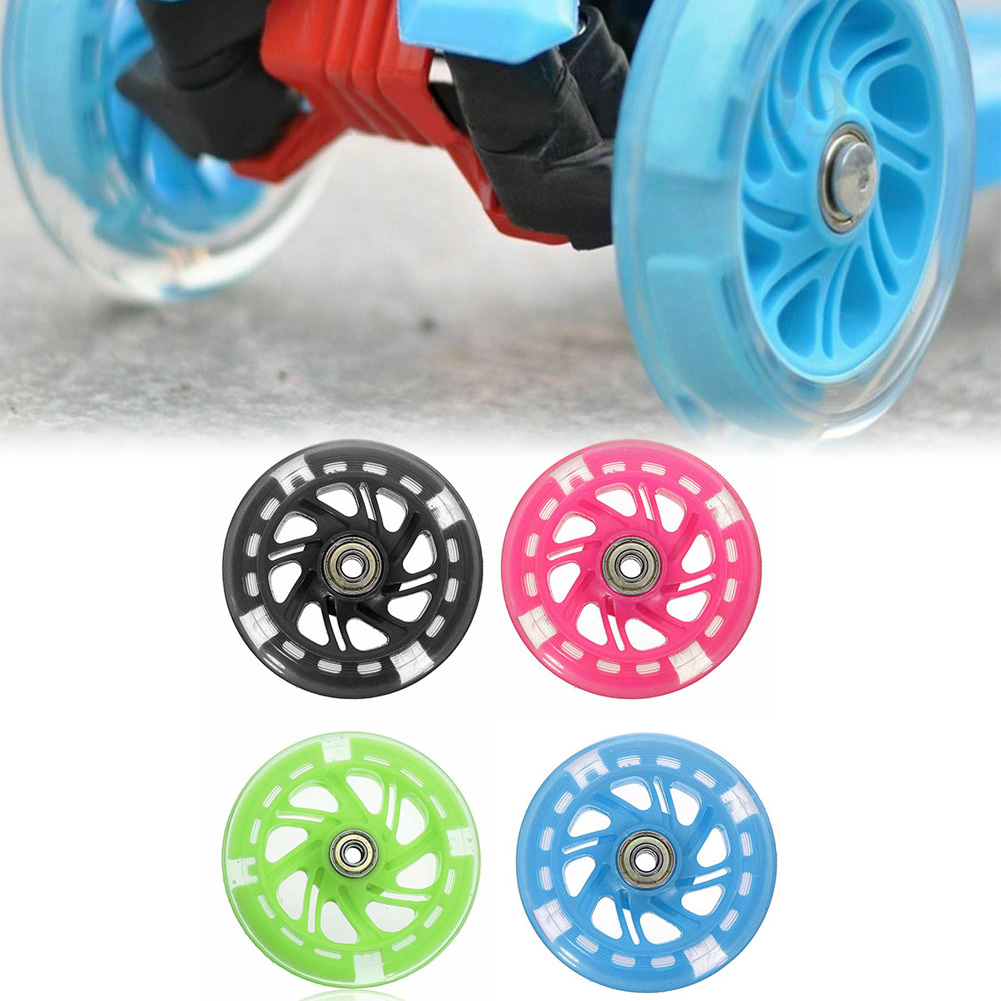 12x2cm E-Scooter LED Wheel Flashing Lights Back Rear ABED-7 Bearings Skate Wheels For Scooter Mini Replacement Accessories