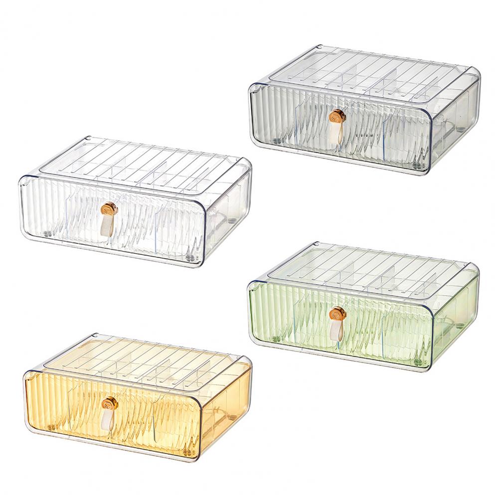 Underwear Drawer Storage Box 16 Cell Clear Stackable Dustproof Panties Bras Baby Clothes Socks Ties Belts Divider Organizer