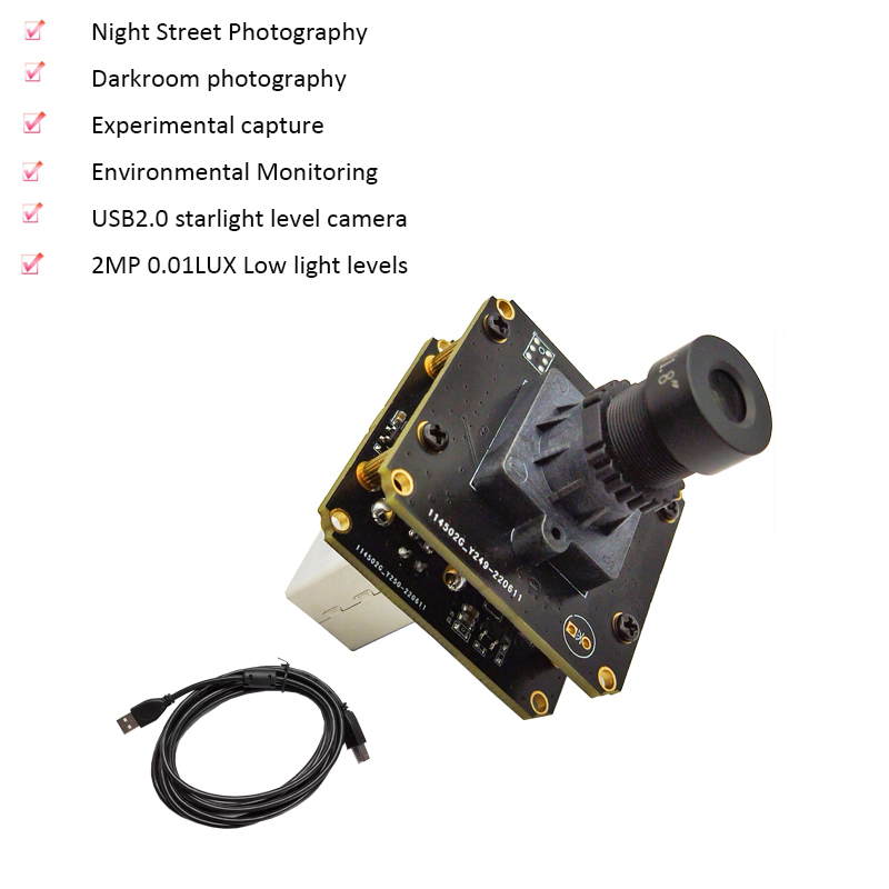 1080P HD 60FPS FF/MF USB2.0 Camera Module IMX385 High Speed Starvis 0.01IUX Low Light Level