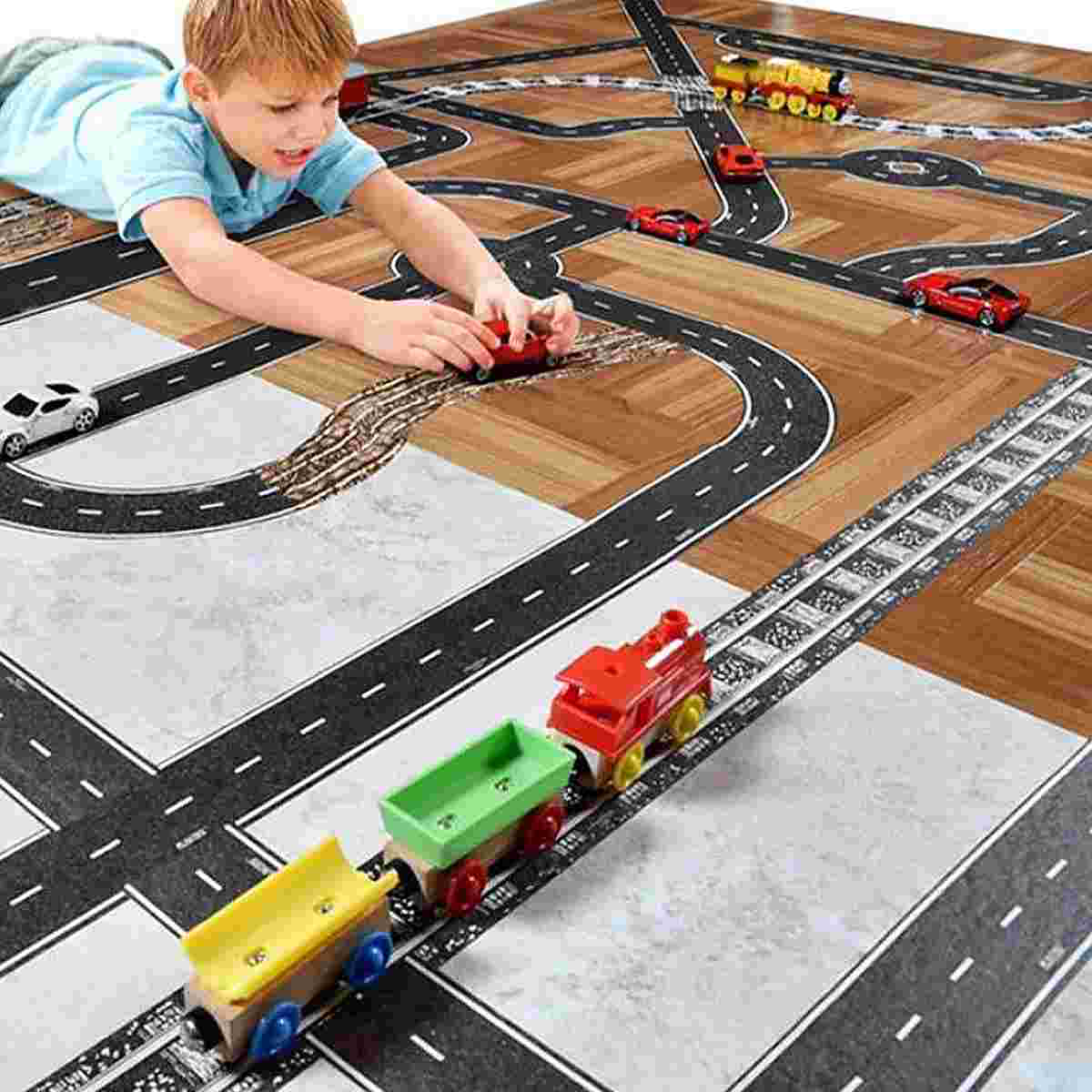 4 Rolls Car Stickers DIY Track Traffic Road Decal Kids Toy Slender Washi Tape Japanese Paper Child