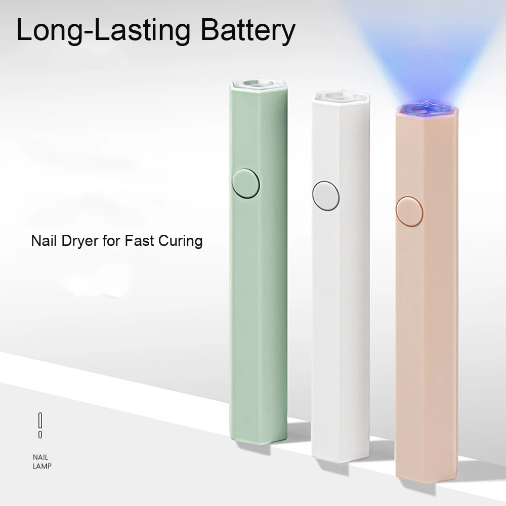 Portable Salon Quick Dry USB Nail Dryer Machine Home Potherapy Tools Mini Nail Dryer Lamp UV LED Nail Light Flashlight Pens # o240629