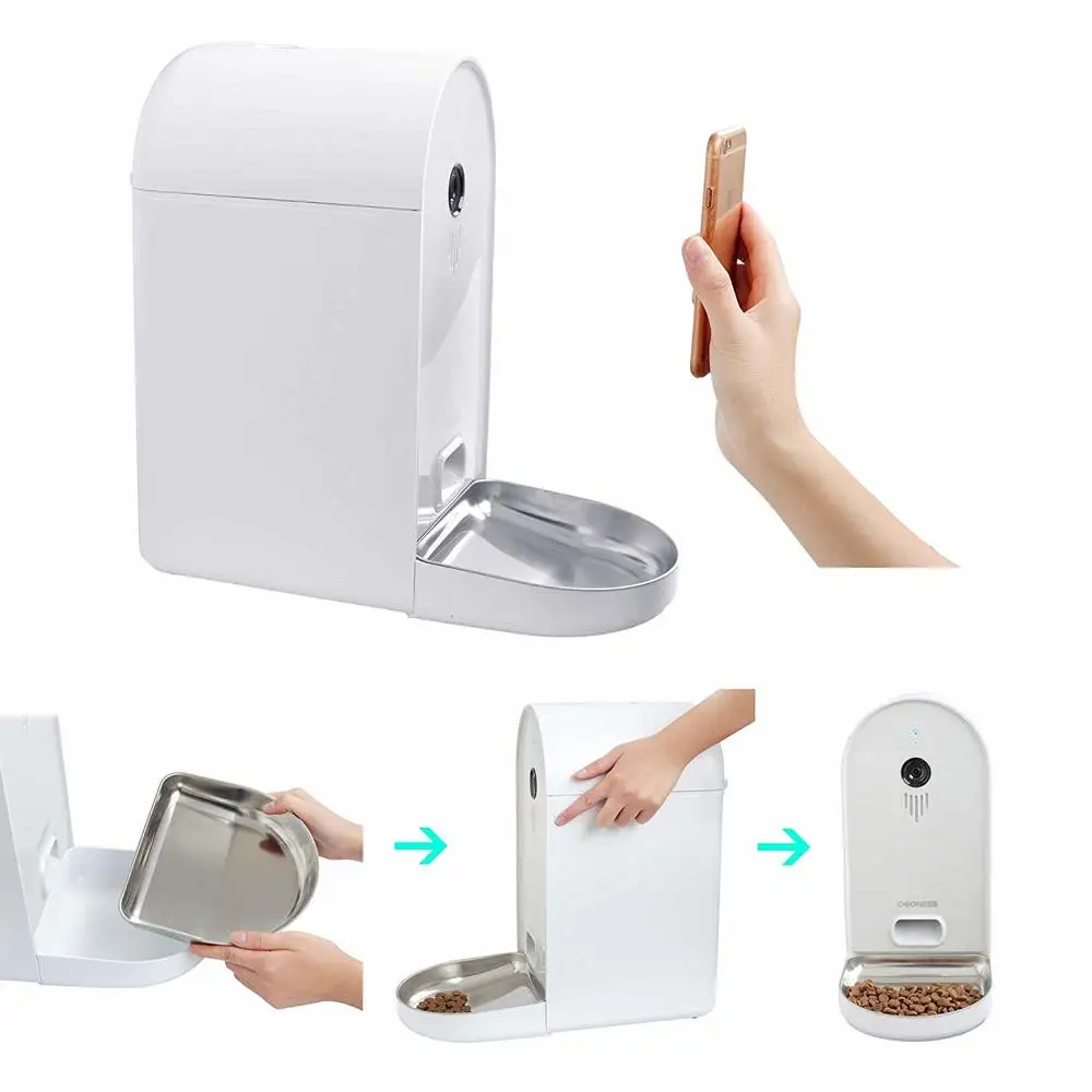 free shipping 6L Automatic Camera WiFi Dog Feeder Large Capacity App Control Food Dispenser interactive cat feeder bowl pet supplies