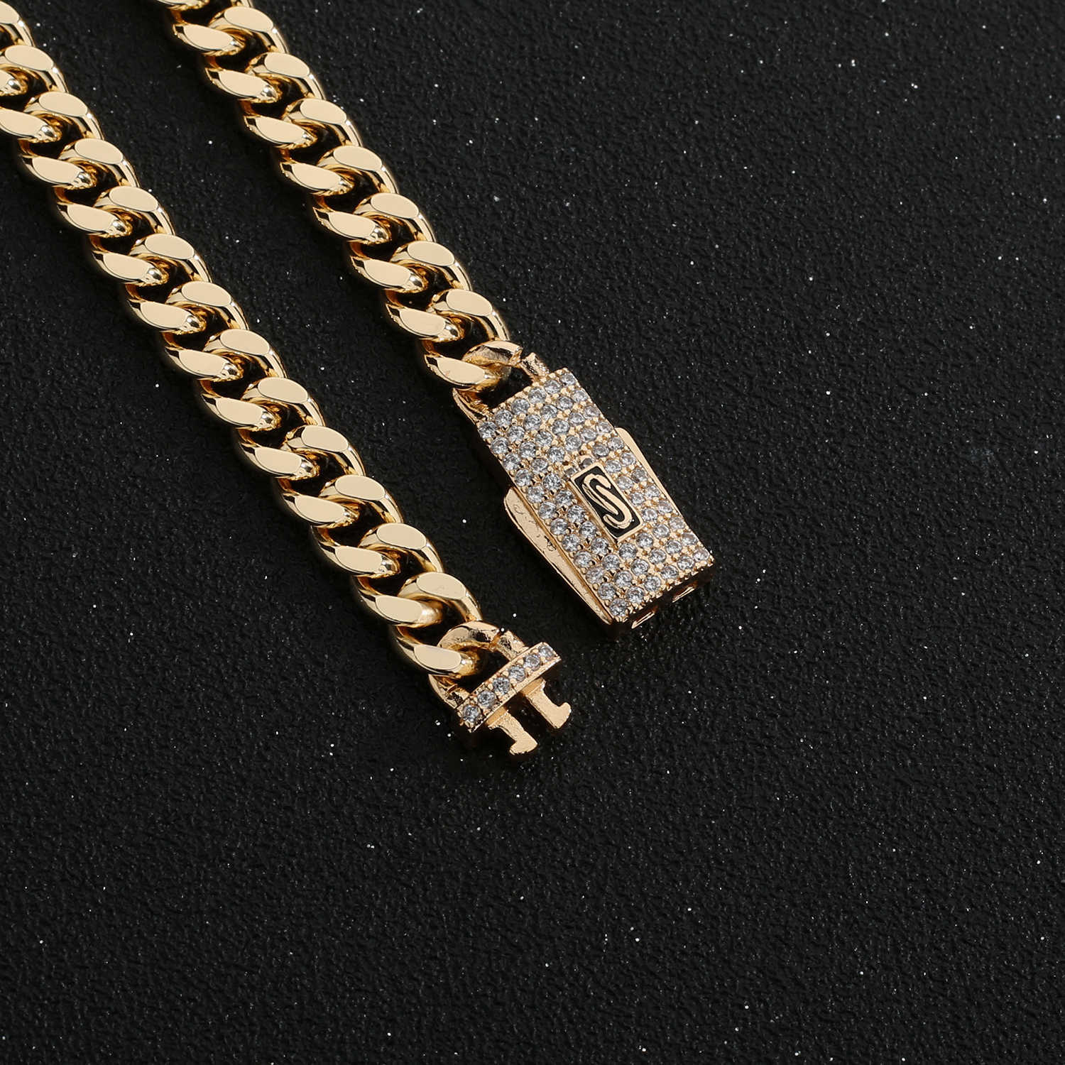 Wholesale 6MM 8MM 10MM12MM Monaco Necklace Factory Direct Sales Hip Hop Style Vvs Dia Cuban Chain Bracelet