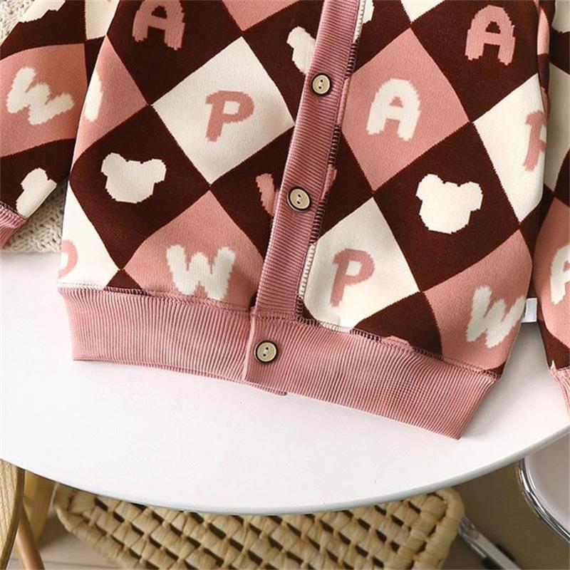 Children's Coat Girl's Fall And Winter Coat Sweet Knit Cardigan Christmas New Year Clothing Kid's Casual Warmer Costume