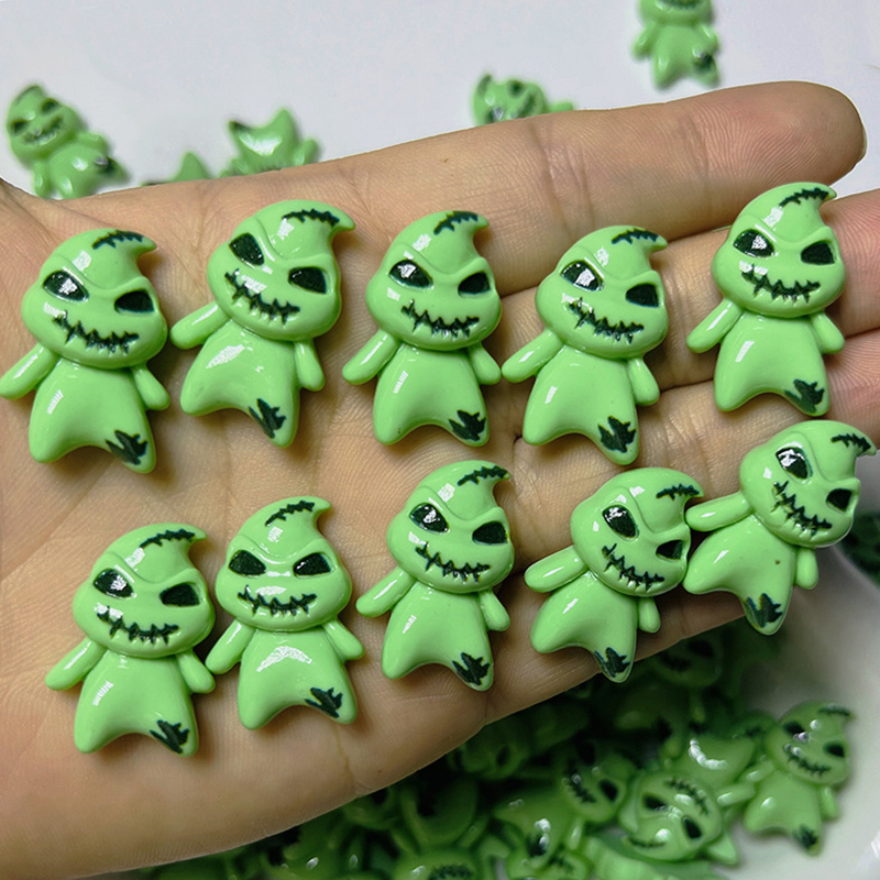 10pc 3D Ghostface Spooky Design Resin Nail Charm Halloween Decorations Gems Glitter Acrylic DIY Nail Art Accessories