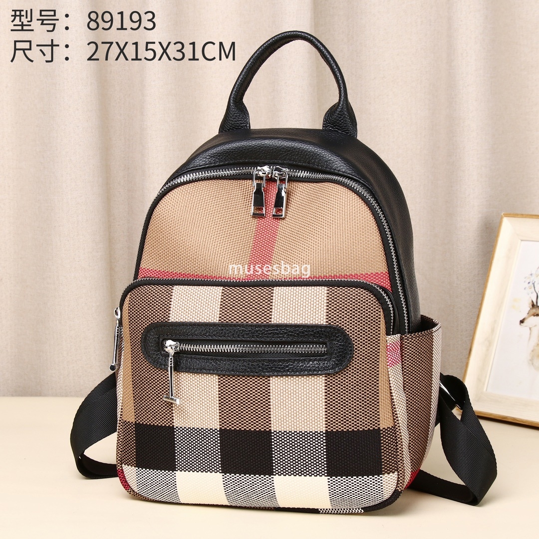 European and American retro leather canvas backpack women's new trendy crossbody bag small backpack commuting student party backpack