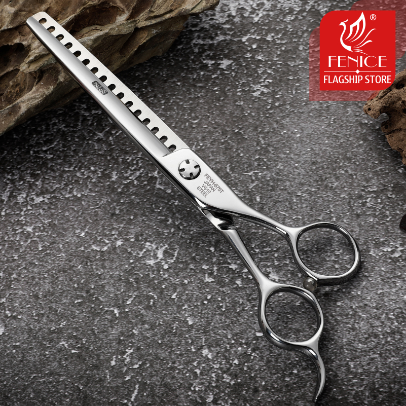 Fenice VG10 Steel 6.75 inch Professional Pet Scissors Dog Hairdressing Grooming Scissors Thinning Shears Thinning Rate about 70%