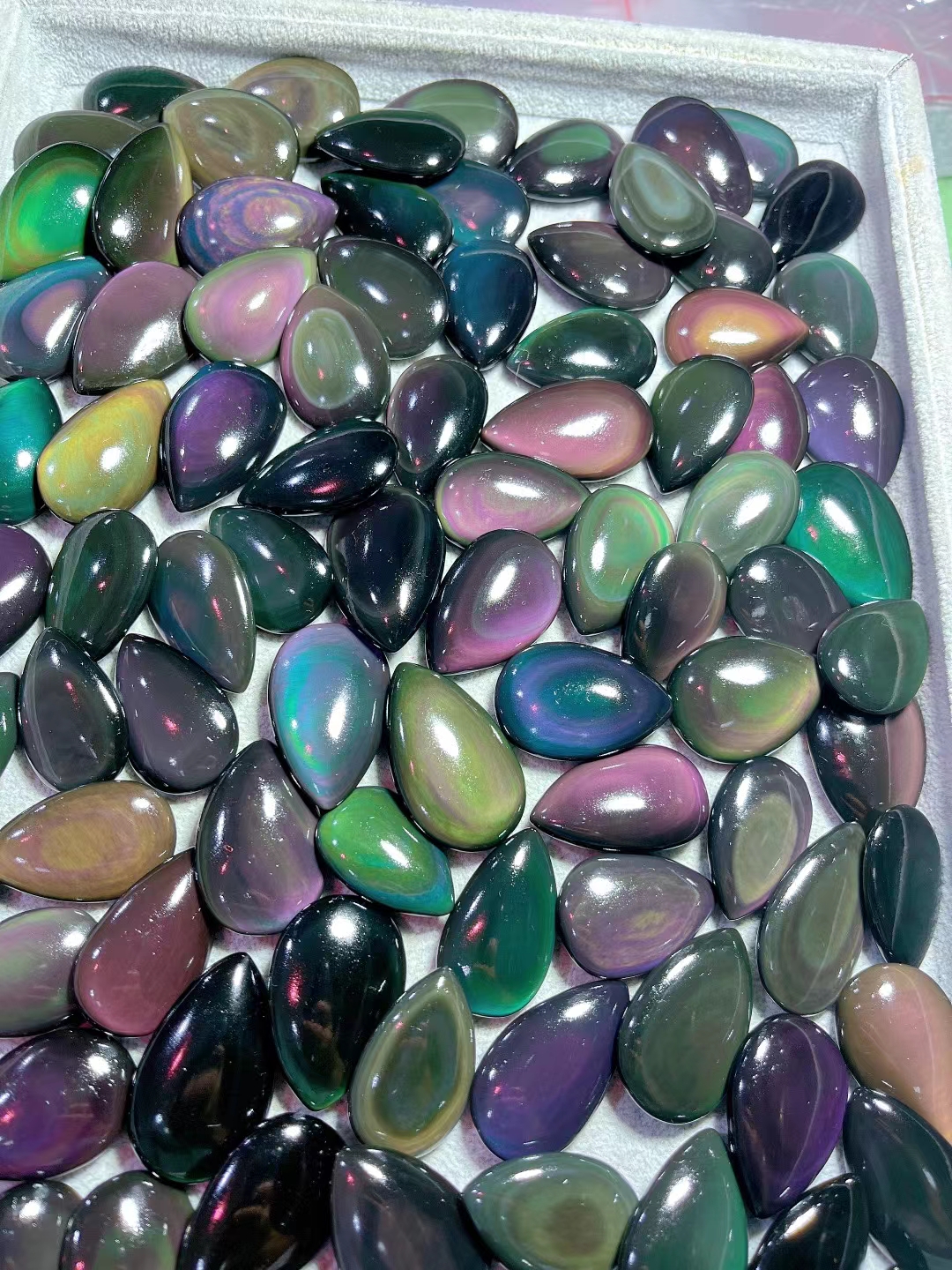 70mm Rainbow Obsidian Necklace Pendant Water Drop Natural Gemstone Jewelry Pendants For Woman For Man For Gift Wholesale !