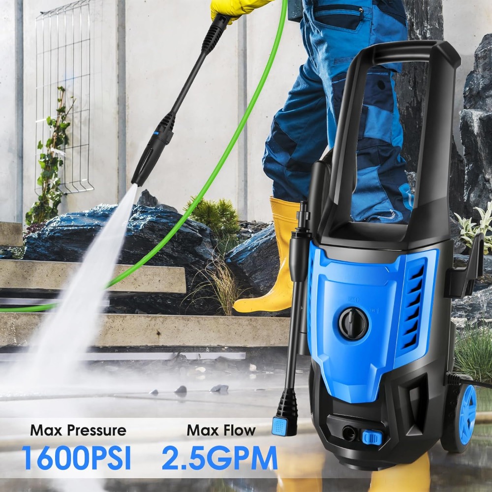 Suyncll Electric Pressure Washer Powered, 2.5 GPM Power Washer SY 3500 1800W High Pressure Car Cleaner with All-in-one Spray Noz