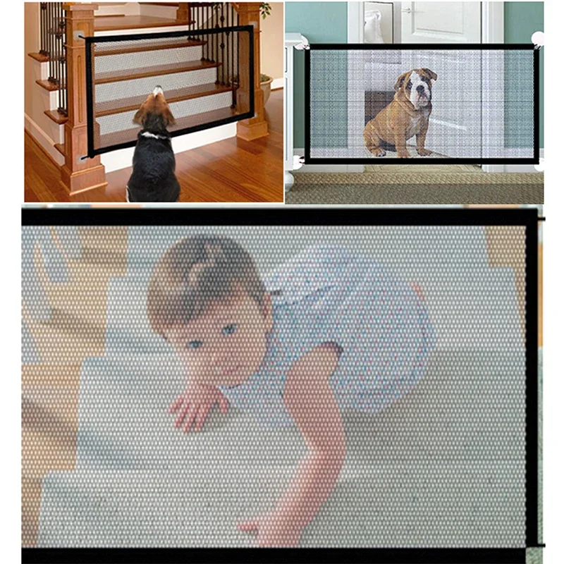 Mesh Guard Gate Outdoor Dog Ingenious Pet Retractable Safety Indoor Stair Tall Toddler Fence Isolation