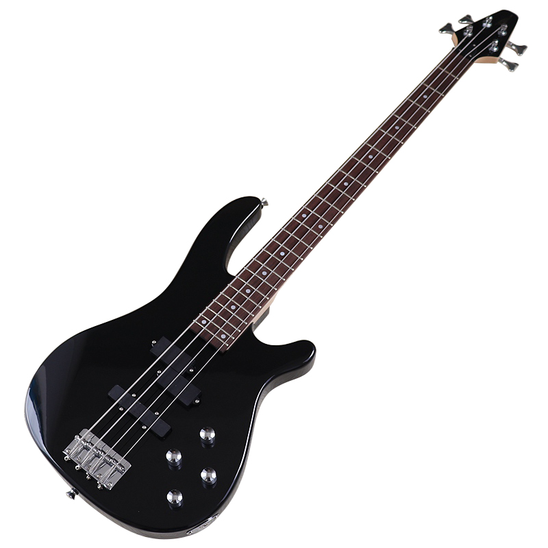 4 Strings Electric Bass Guitar 43 inch High Gloss Full Solid Okoume Wood Body Bass Guitar With Pick up