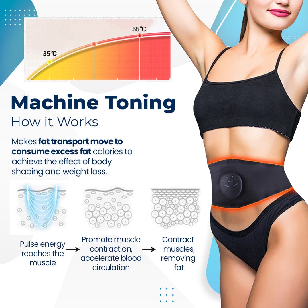 Microcurrent Belly Toning Wrap Trainer Abdominal Muscle Stimulator Back Arm Leg Body Slimming Waist Belly Weight Loss Fitness