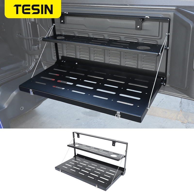 TESIN Tailgate Table Rear Door Foldable Shelf Storage Rack Bracket Off-Road Travel For Jeep Wrangler JL 2018 2019 2020 2021 2022