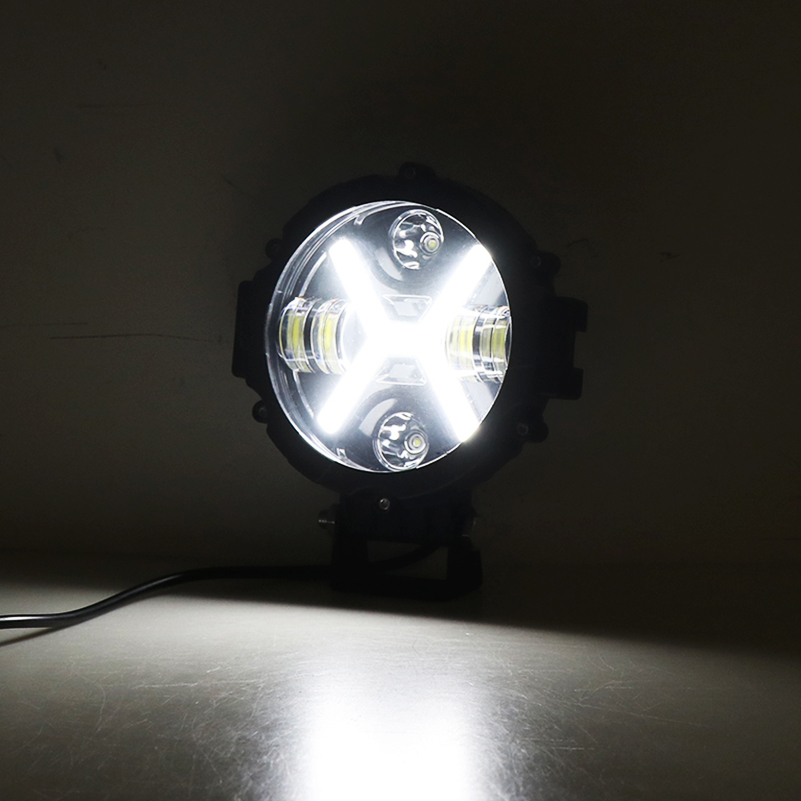 2xSide Shooter LED Lights 7 inch Led Work Spotlight 45W LED car Driving light Fog Lights for Boat Trucks Jeep ATV SUV 6500K