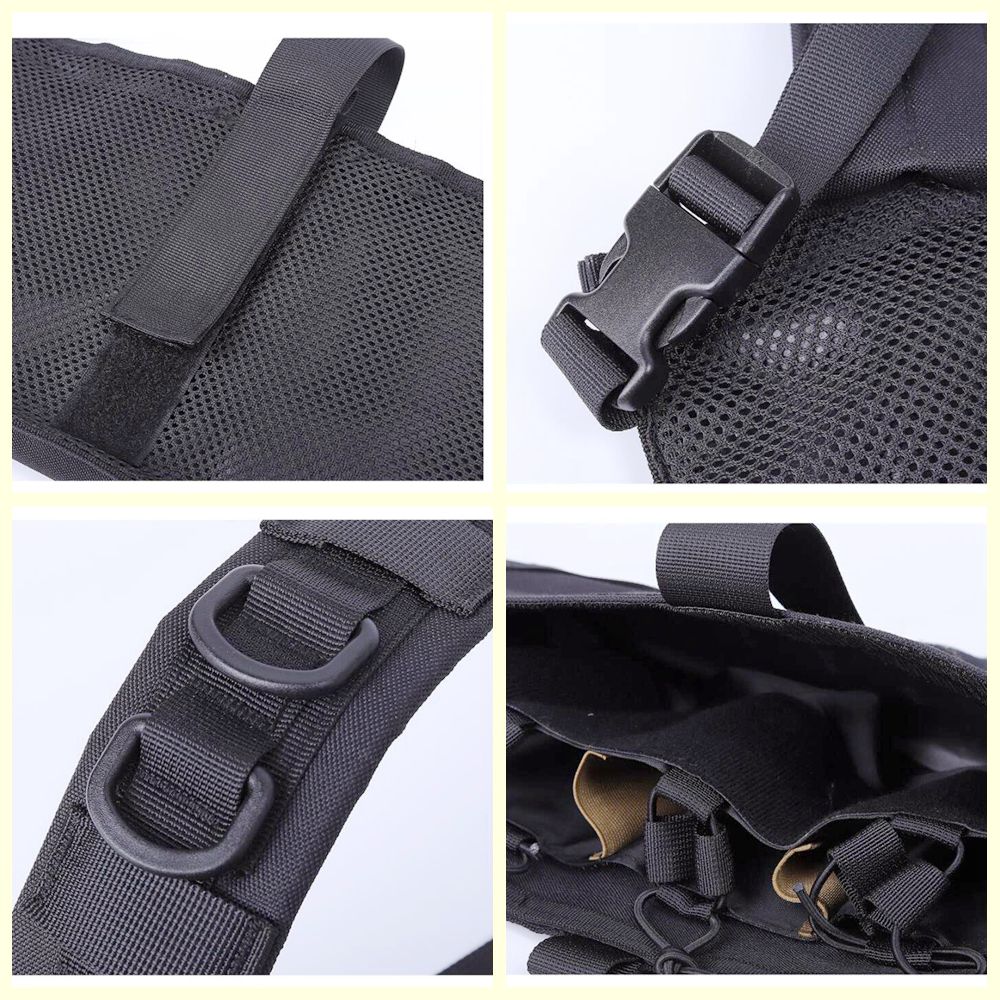 Modular Panel Tactical Chest Rig, Airsoft Combat Suspenders, Magazine Pouch with Adjustable Shoulder Strap, Waist Strap