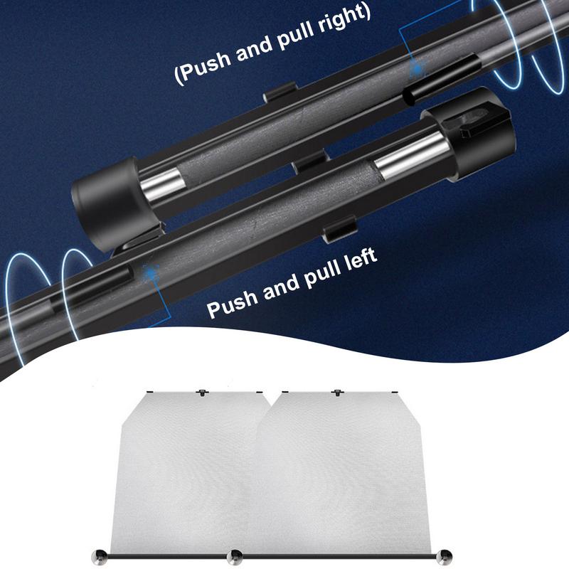 Retractable Sun Shade For Car Retractable Windshield Sun Shade For Car Length Adjustable Interior Sunshade With Hook Double Rod