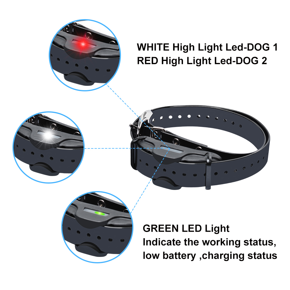 JANPET 1.25Mile Hunting Dog Training Collar Professional Remote PET Trainer Waterproof Electric Shock Dog Collars with LED Light