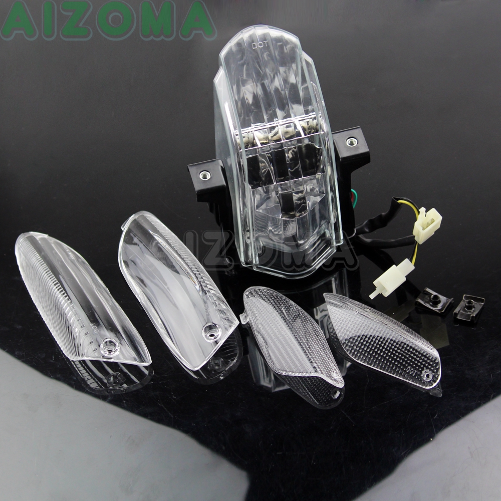 For Aprilia RSVR RSV1000R RSV 1000 R TUONO Factory 2006-10 Motorcycle Brake Taillight w/ License Plate Light + 4PCS Signal Lens