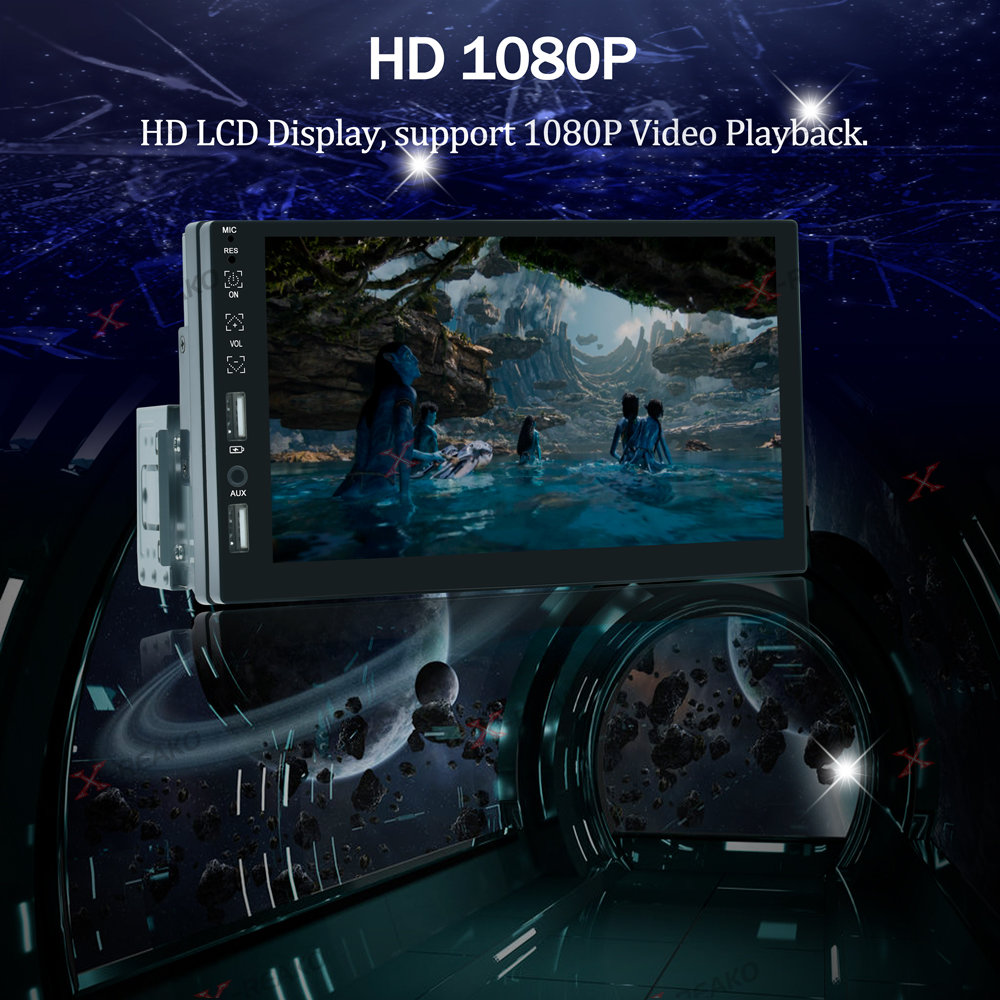 X-REKO 1 Din Car Radio Stéréo 7 '' tactile Scrane Universal Car Multimedia Player MP5 avec BT FM Radio Receiver Prise en charge Caméra USB