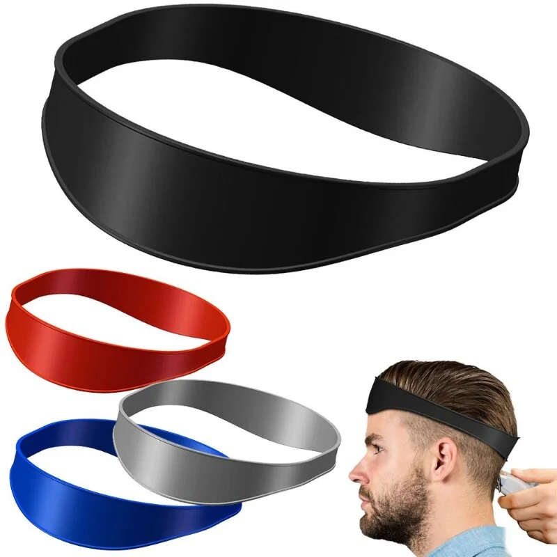 Men Hair Trimming Ruler Silicone Neckline Guide Haircuts Curved Headband DIY Home Styler Barber Comb Hair Styling Tools