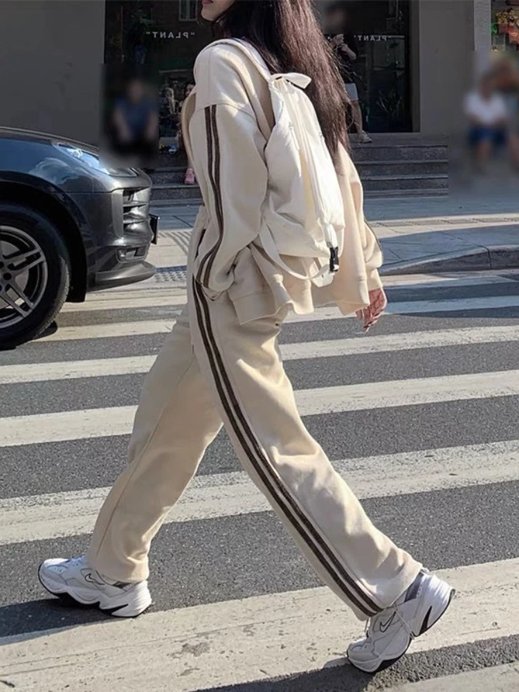 Hoip Jeeky Harajuku 2 Piece Sets Women Casual Joggers Tracksuits Sweatshirt Jacket+Pants Suits Oversized Stand Collar Sweatsuits