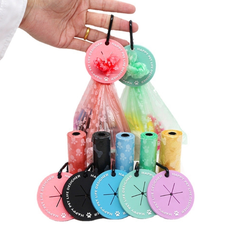Dog Poop Bag Dispenser Leash Waste for Walking Running Bicycles