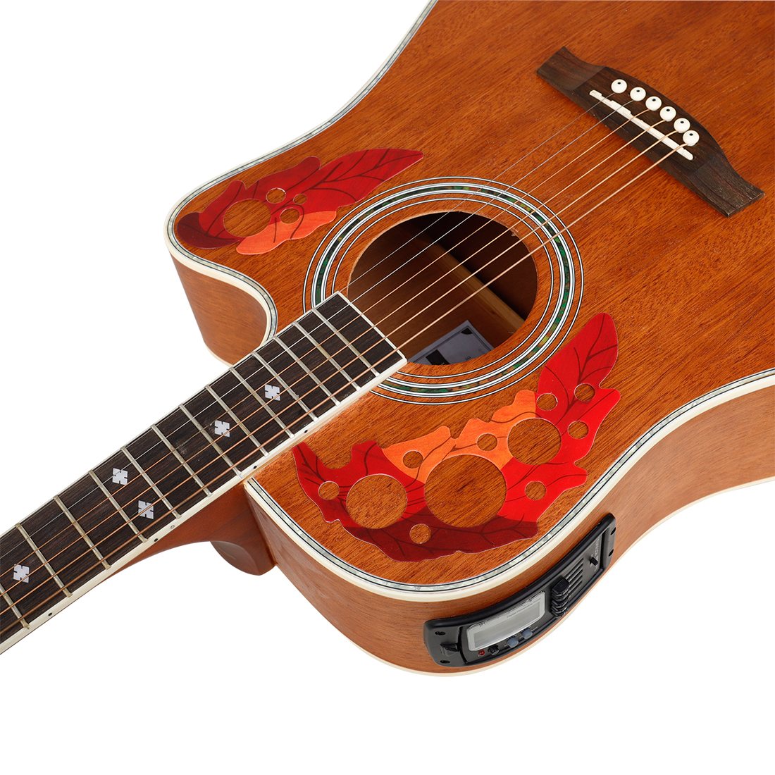 Guitar Sound Hole Decal Sticker Rose Maple Leaf For Acoustic Classical Ballad Guitar Parts Accessories Musical Instrument Decal