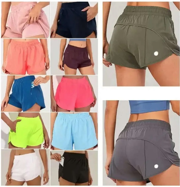 Womens Yoga Outfits High Waist Shorts Exercise Short Pants Fitness Wear Girls Running Elastic Adult Pants Sportswear Lined Drawstring with symbol and tag