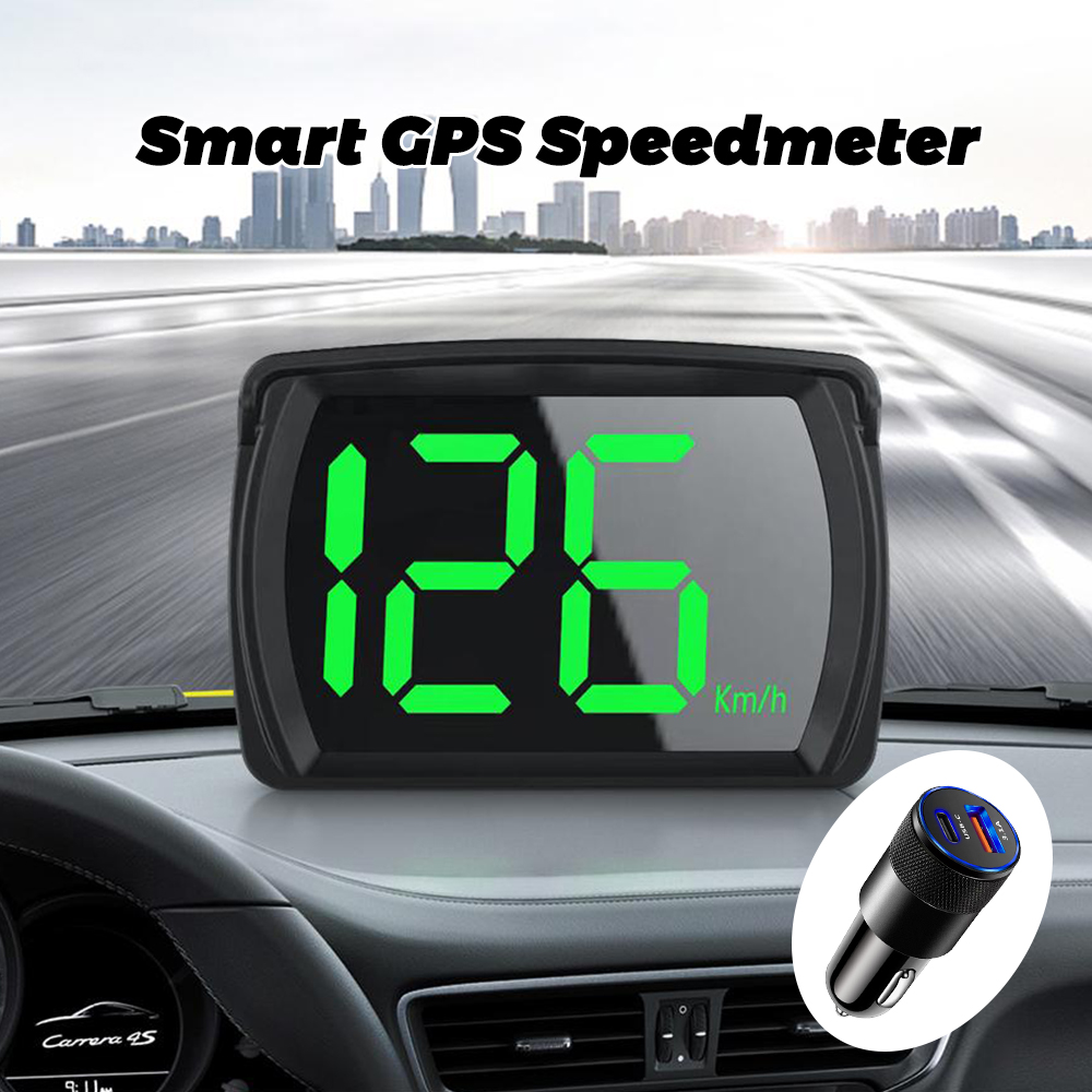 New Universal HUD Head Up Display GPS Digital Speedometer Big Font Speed Meter KMH MPH for All Car Truck Plug and Play Auto Part