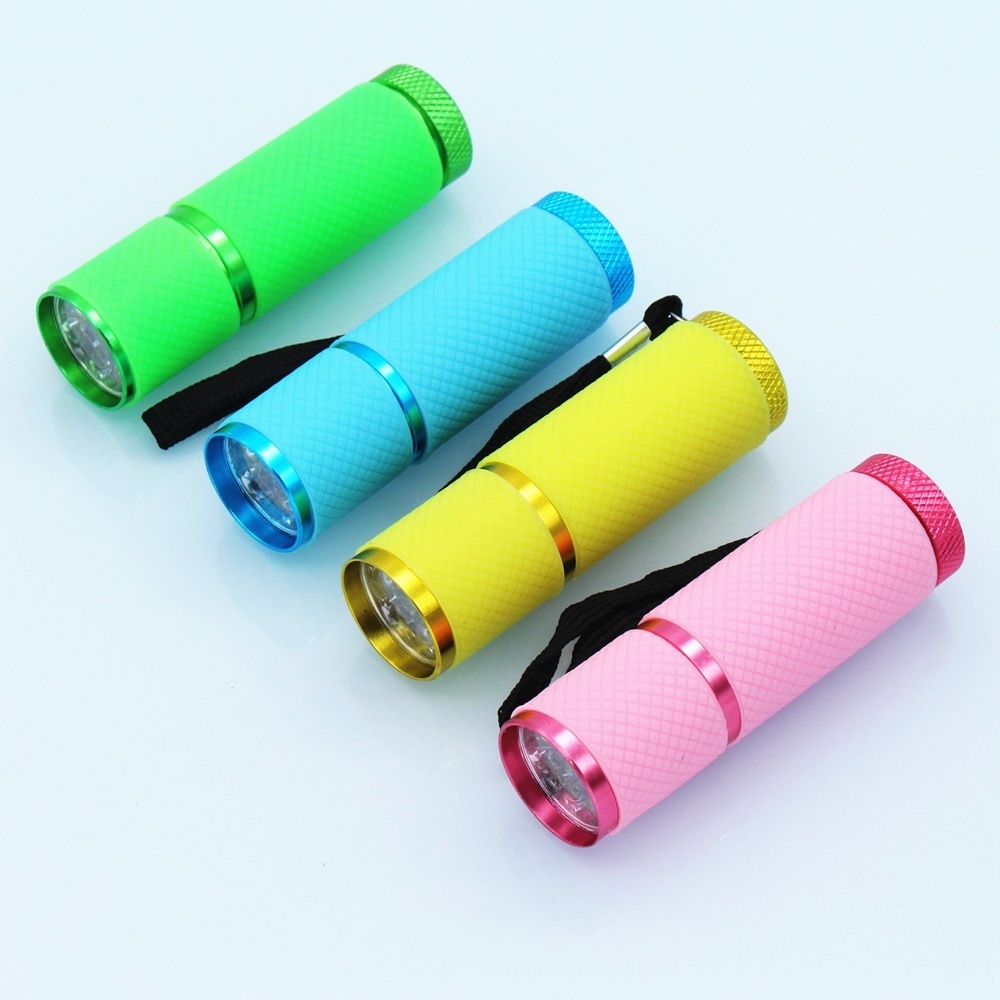 LED Flashlight UV Lamp Nail Art Dryer Small Glow Flashlights with 9 LED Lights, Portable Light Nail Dryer for Nail Gel Dryer
