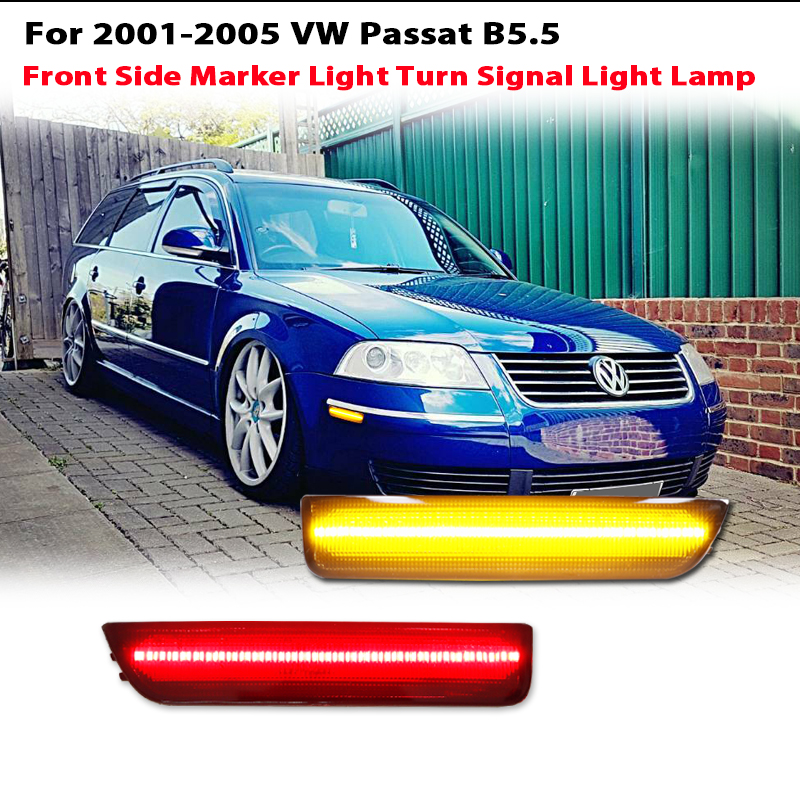 iJDM Car Front Corner Bumper T10 Side Marker Light For 2001-2005 Volkswagen Passat B5.5 Amber Turn SignalLights/Driving Lights