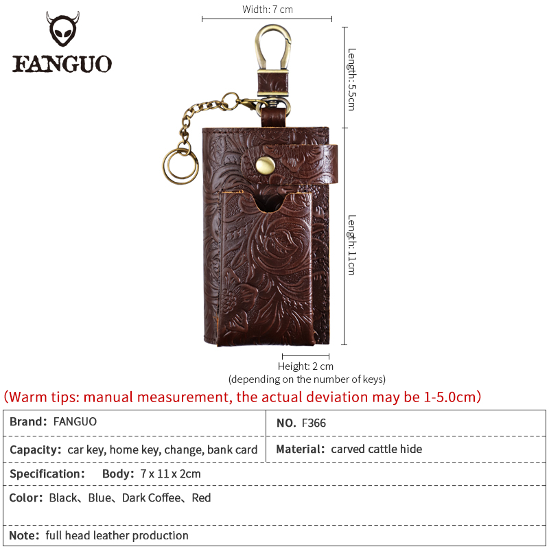 Retro Waist Hanging Car Key Holder Pouch Cow Leather Key Wallet For Male, Organizer Housekeeper Key Cover Case Bag For Women