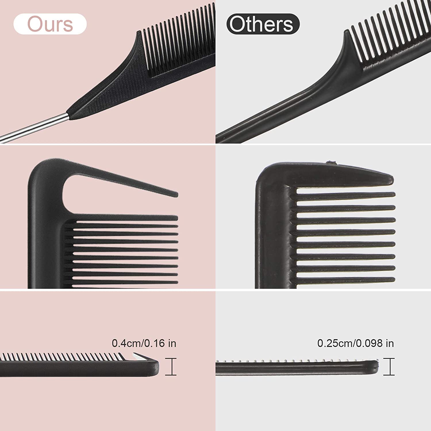 30 Pieces Pintail Comb Rat Tail Comb Hairdressing Styling Comb Teasing Comb Parting Sectioning Comb Anti-Static Heat Resistant