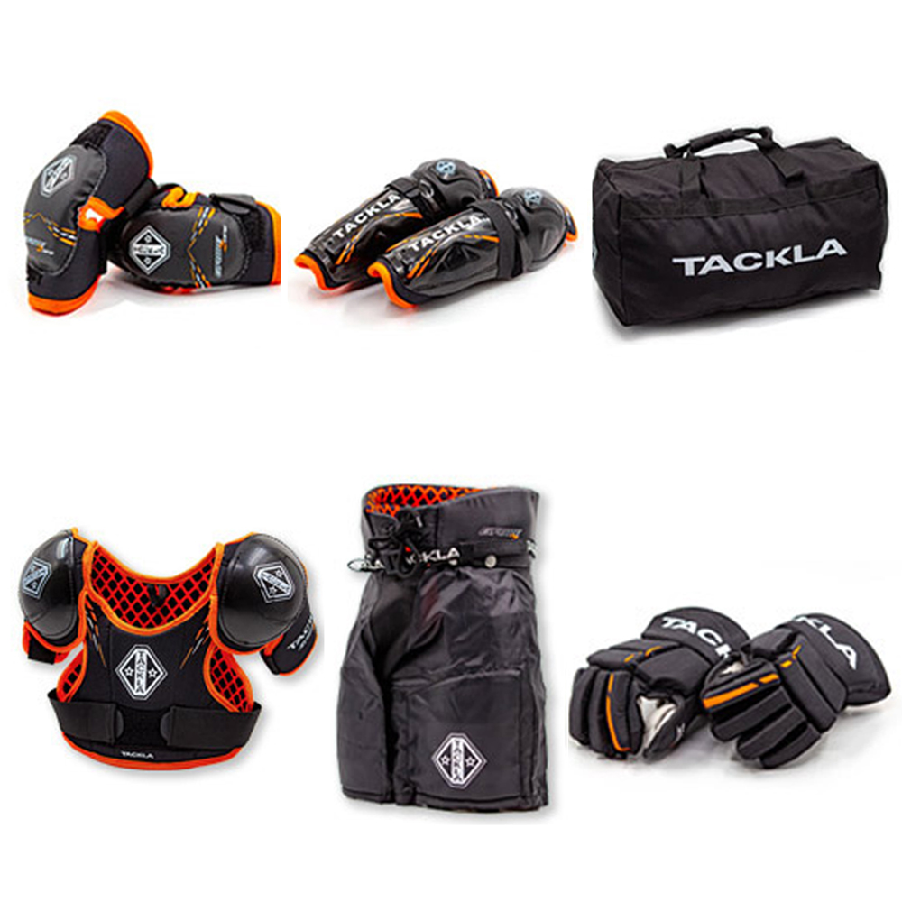 TACKLA All Set 9pcs Ice Field Hockey Elbow Knee Chest Wrist Pads Hip Protector Roller Skating Ice Sports Protective Gear Kids