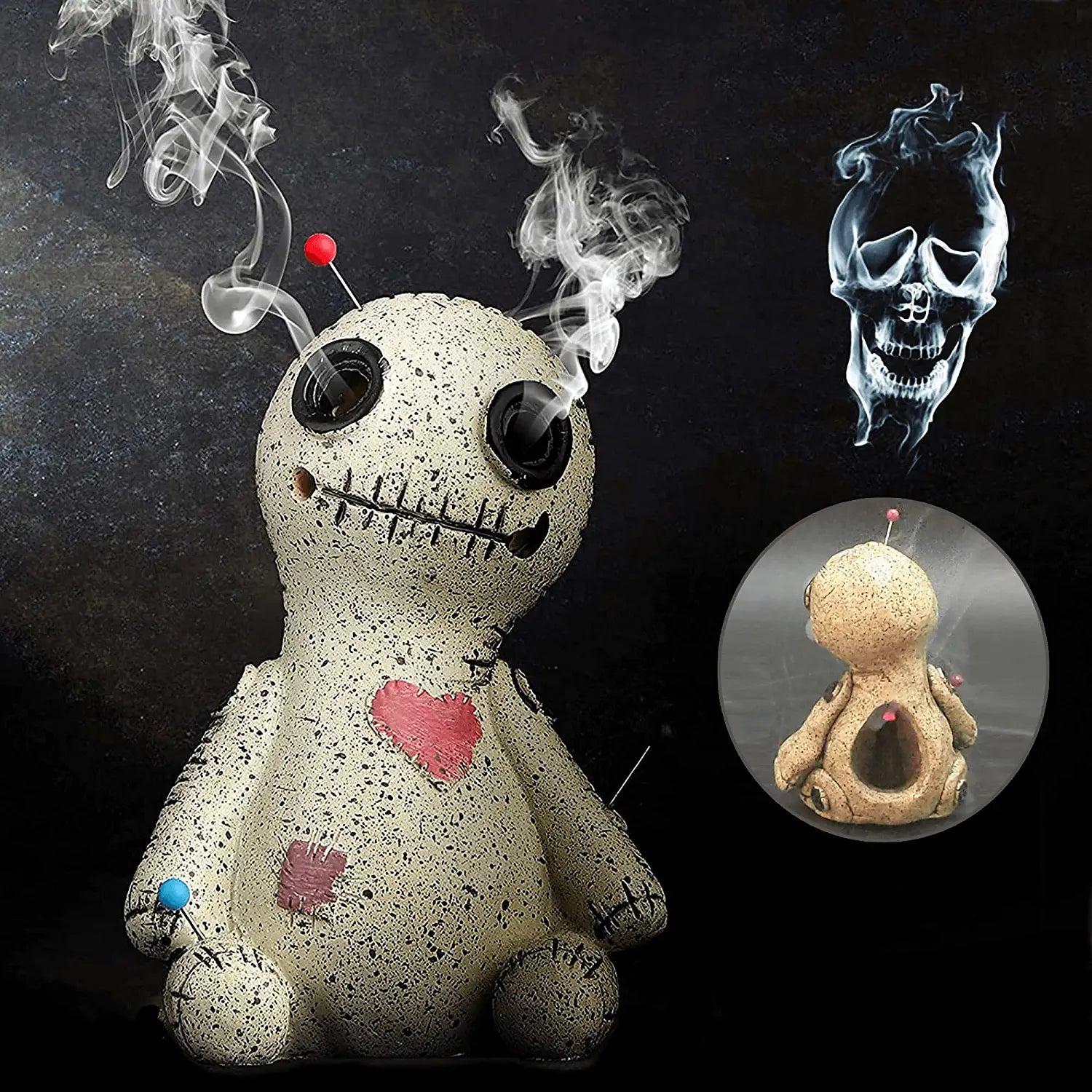 Voodoo Doll Cone Burner Incense Burner Therapy Tool Desktop Resin Ornament Handmade Carft Ornaments For Room Home Decor Censer