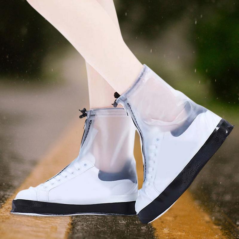 Waterproof Shoe Covers Rain Boots Pads With Zipper Outdoor Rainy Day Sneakers Protector Reusable Foldabl Rain Shoe Protector