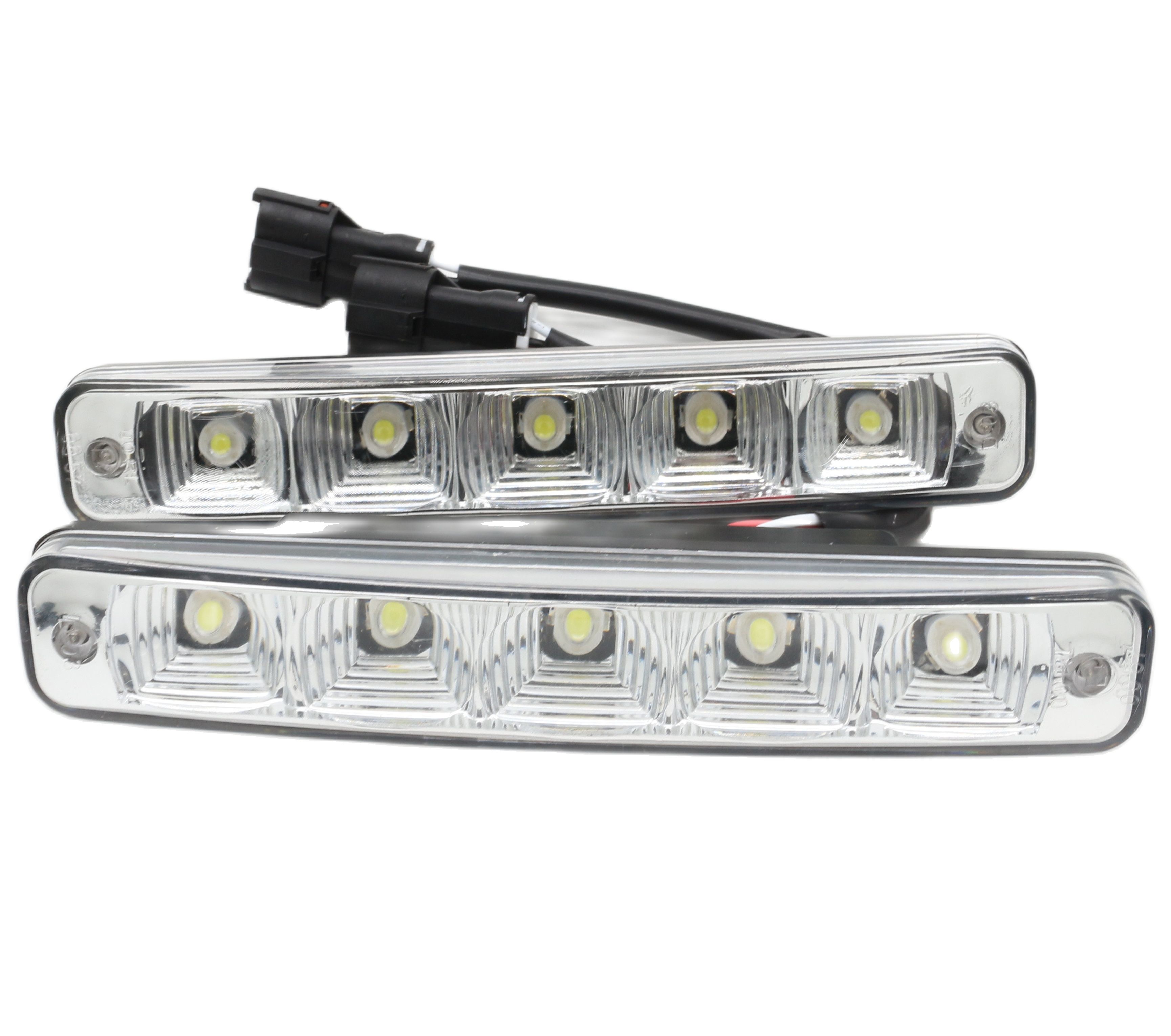 2pcs 10W 12V E4 LED Daytime Running Light Car Daylight DRL Fog Light 6000K Waterproof Super Bright White Aluminum Shell