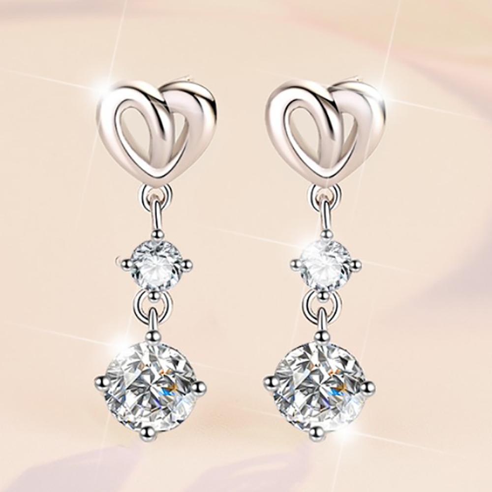 Serenity 2.2cttw Real D Color 1 Carat 6.5mm Full Moissanite Tassels Earring For Women S925 Sterling Silver Stud Ear Fine Jewelry