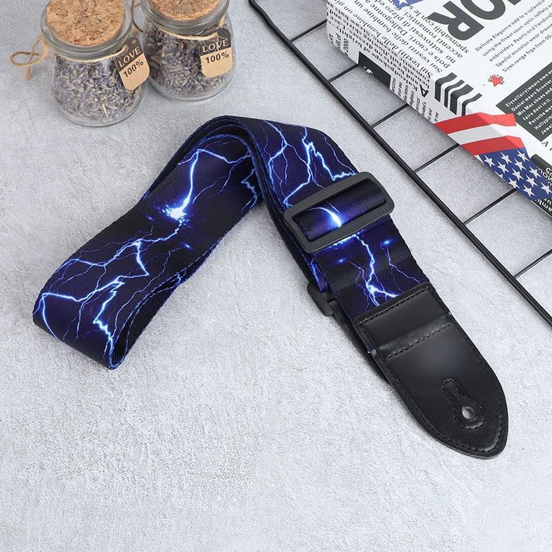 Creative Adjustable Widened Acoustic Guitar Strap Leather Head Shoulder Strap for Guitar Bass Ukulele Solid Parts Accessories