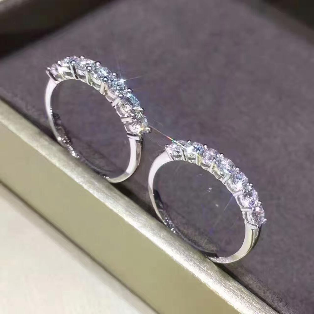 Eternity Lab Diamond Ring 925 sterling silver Jewelry Engagement Wedding band Rings for Women Bridal Statement Party accessory