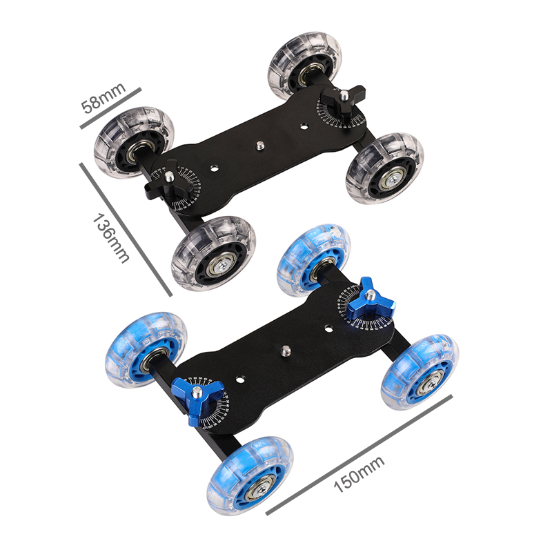 Dolly Car Camera Slider Magic Arm Tabletop Mobile Rolling Video Track Rail Skater for SLR Cameras Flash LCD Monitor LED Flash